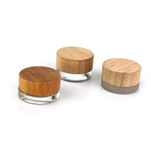 Factory sale Luxury 7ml 7g eye cream empty mini glass cosmetic jar container with bamboo lid